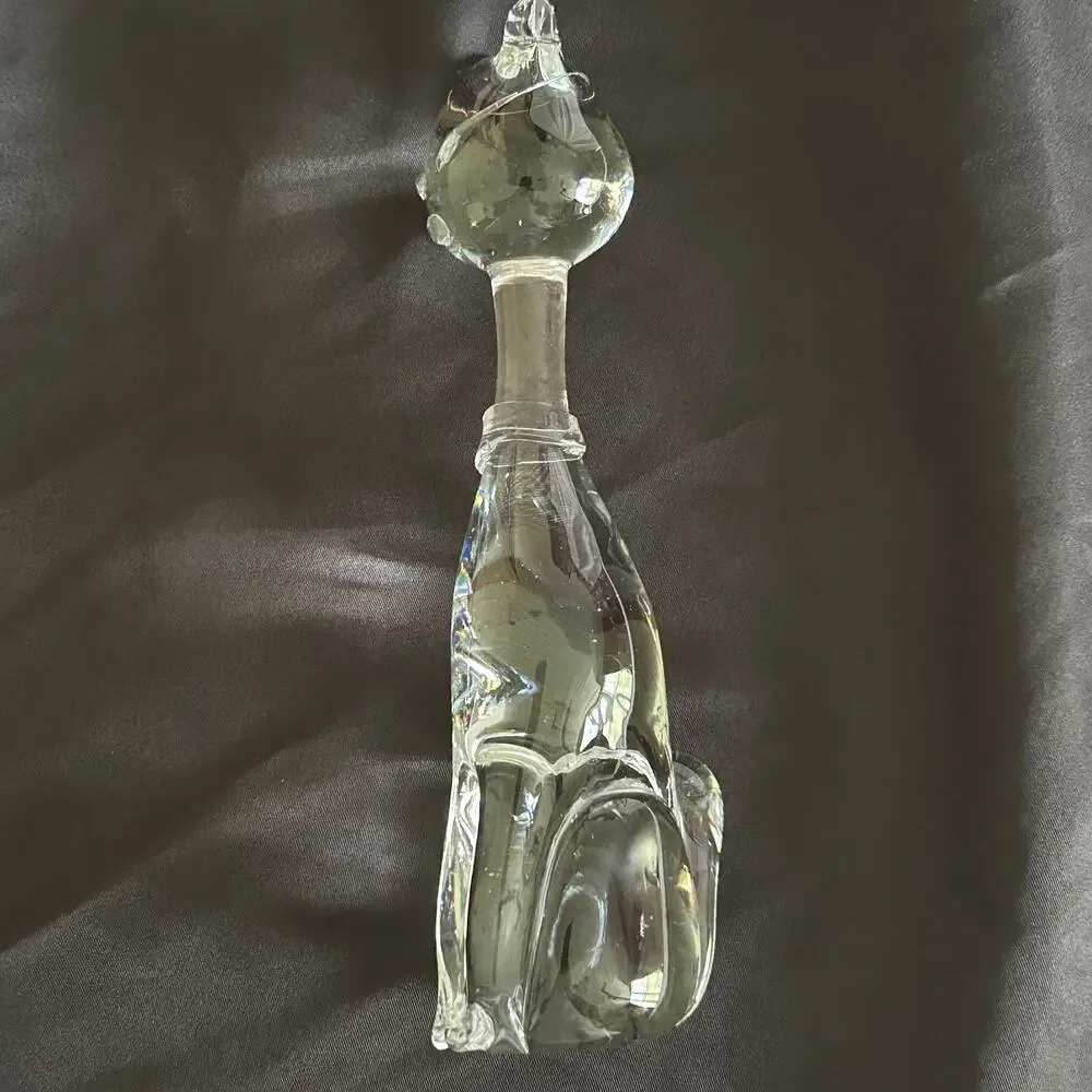 Cat Glass Art Figure MCM 7.5
